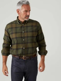 Alan Paine Shirts|Shirts & Tops<Ilkley Flannel Button Down Shirt - Shooting Fit