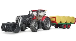 Bruder Toys<Case IH Optum 300CVX Toy Tractor and Bale Transport Trailer