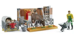 Bruder Toys<Cow & Calf Barn with Farmer