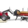 Bruder Toys<Massey Ferguson 7480 with Front Loader and Timber Trailer Toy