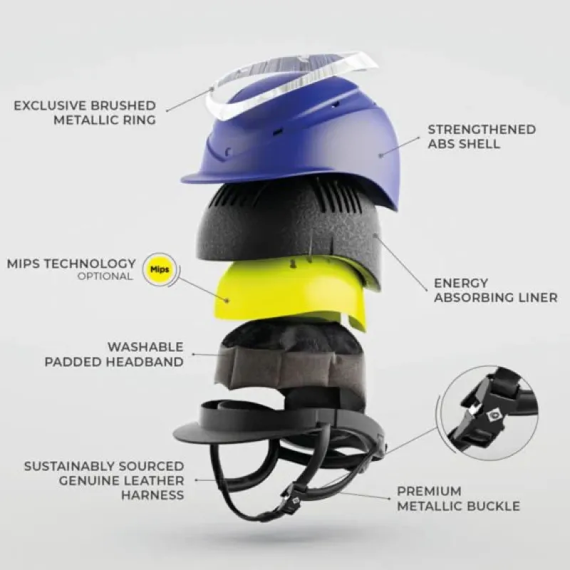 Charles Owen Riding Hats|Riding Hats<Halo Riding Helmet Wide Peak - Black Matte Luxe