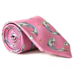 Clare Haggas Fine Art Lifestyle Accessories|Ties<Clare Haggas Gents Tie Catch and Release Salmon Pink