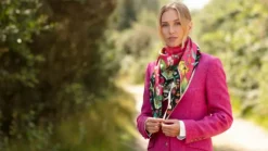 Clare Haggas FIne Art Scarves|Scarves<Clare Haggas Large Dreams Can Come True Large Square Peony and Ebony