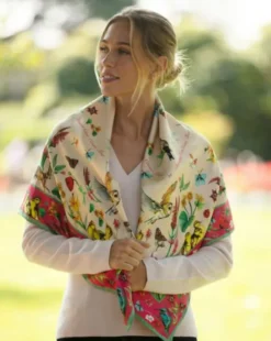 Clare Haggas FIne Art Scarves|Scarves<Clare Haggas Large Dreams Can Come True Large Square Oyster and Peony