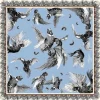 Clare Haggas FIne Art Scarves|Scarves<Clare Haggas Large Turf War Monochrome Blue