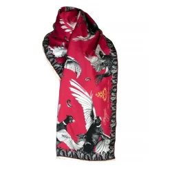 Clare Haggas Fine Art Scarves|Scarves<Clare Haggas Turf war Narrow Mono Cherise