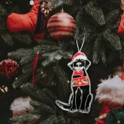 Equetech Homeware<Canine Embroidered Christmas Decoration