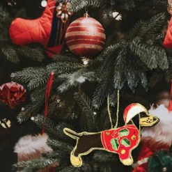 Equetech Homeware<Canine Embroidered Christmas Decoration