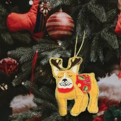 Equetech Homeware<Canine Embroidered Christmas Decoration