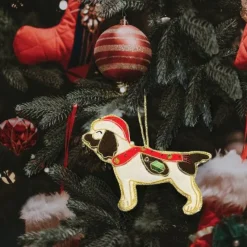 Equetech Homeware<Canine Embroidered Christmas Decoration