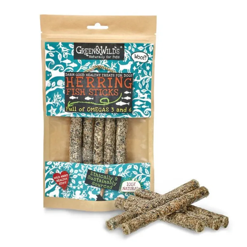 Green u0026 Wild's Dog Treats|Dog Treats<Green & Wild's Herring Fish Sticks