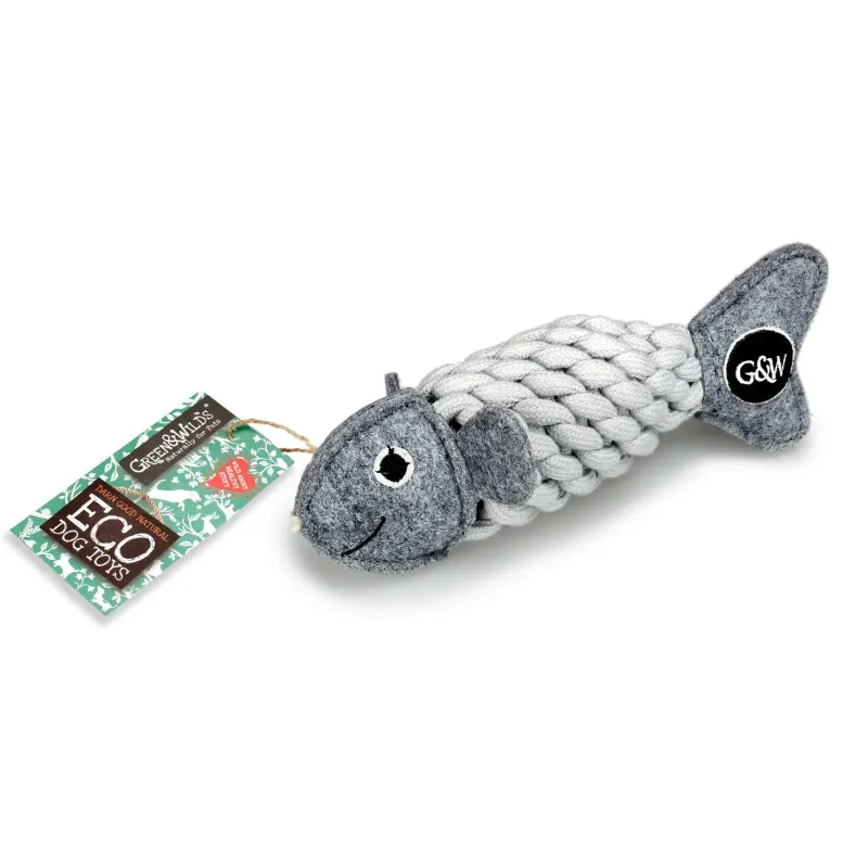 Green u0026 Wild's Dog Toys<Green & Wild's Roger the Ropefish Eco Dog Toy