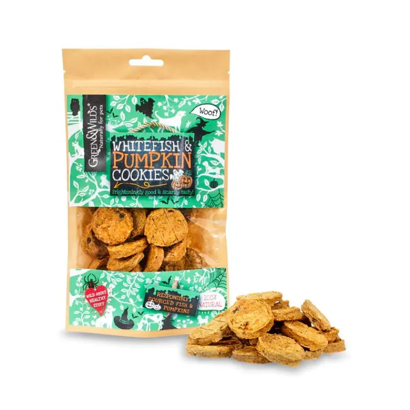 Green u0026 Wild's Dog Treats|Dog Treats<Green & Wild's Whitefish & Pumpkin Cookies