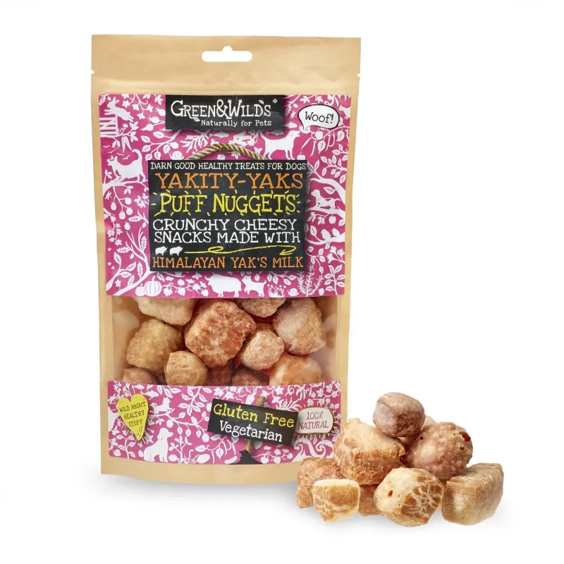 Green u0026 Wild's Dog Treats|Dog Treats<Green & Wild's Yakity Yak Puff Nuggets