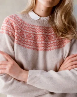 Harley of Scotland Sweaters & Jumpers|Sweaters & Jumpers<Women's Fair Isle Yoke Sweater