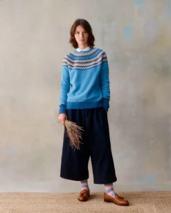 Harley of Scotland Sweaters & Jumpers|Sweaters & Jumpers<Women's Fair Isle Yoke Sweater