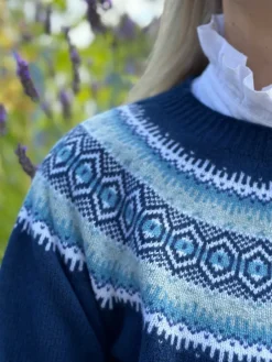 Harley of Scotland Sweaters & Jumpers<Women's Fair Isle Yoke Crew Sweater