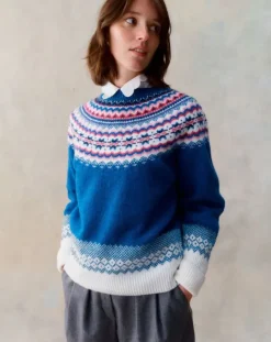 Harley of Scotland Sweaters & Jumpers|Sweaters & Jumpers<Women's Fairisle Crew Neck Sweater