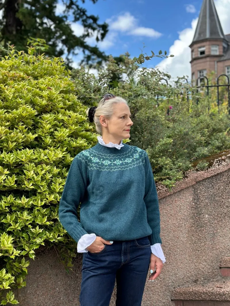 Harley of Scotland Sweaters & Jumpers|Sweaters & Jumpers<Women's Fair Isle Yoke Sweater