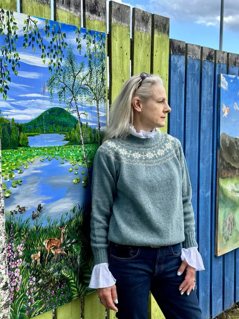 Harley of Scotland Sweaters & Jumpers|Sweaters & Jumpers<Women's Fair Isle Yoke Sweater