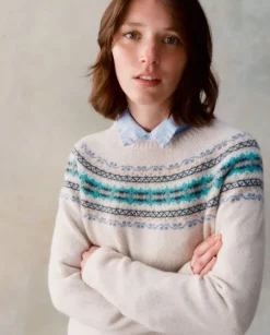 Harley of Scotland Sweaters & Jumpers|Sweaters & Jumpers<Women's Fair Isle Yoke Sweater