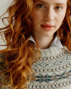 Harley of Scotland Sweaters & Jumpers|Sweaters & Jumpers<Women's Fair Isle Yoke Sweater