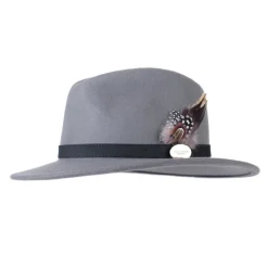 Hicks u0026 Brown Hats|Hats<Hicks & Brown Suffolk Fedora Hat Fawn Feather (Guinea & Pheasant Feather)