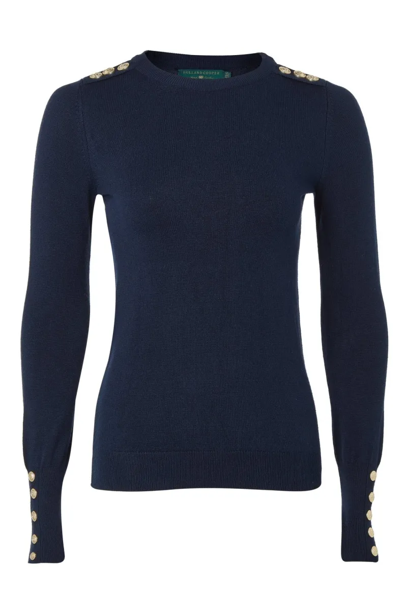 Holland Cooper Sweaters & Jumpers|Shirts & Tops<Button Knit Crew Neck
