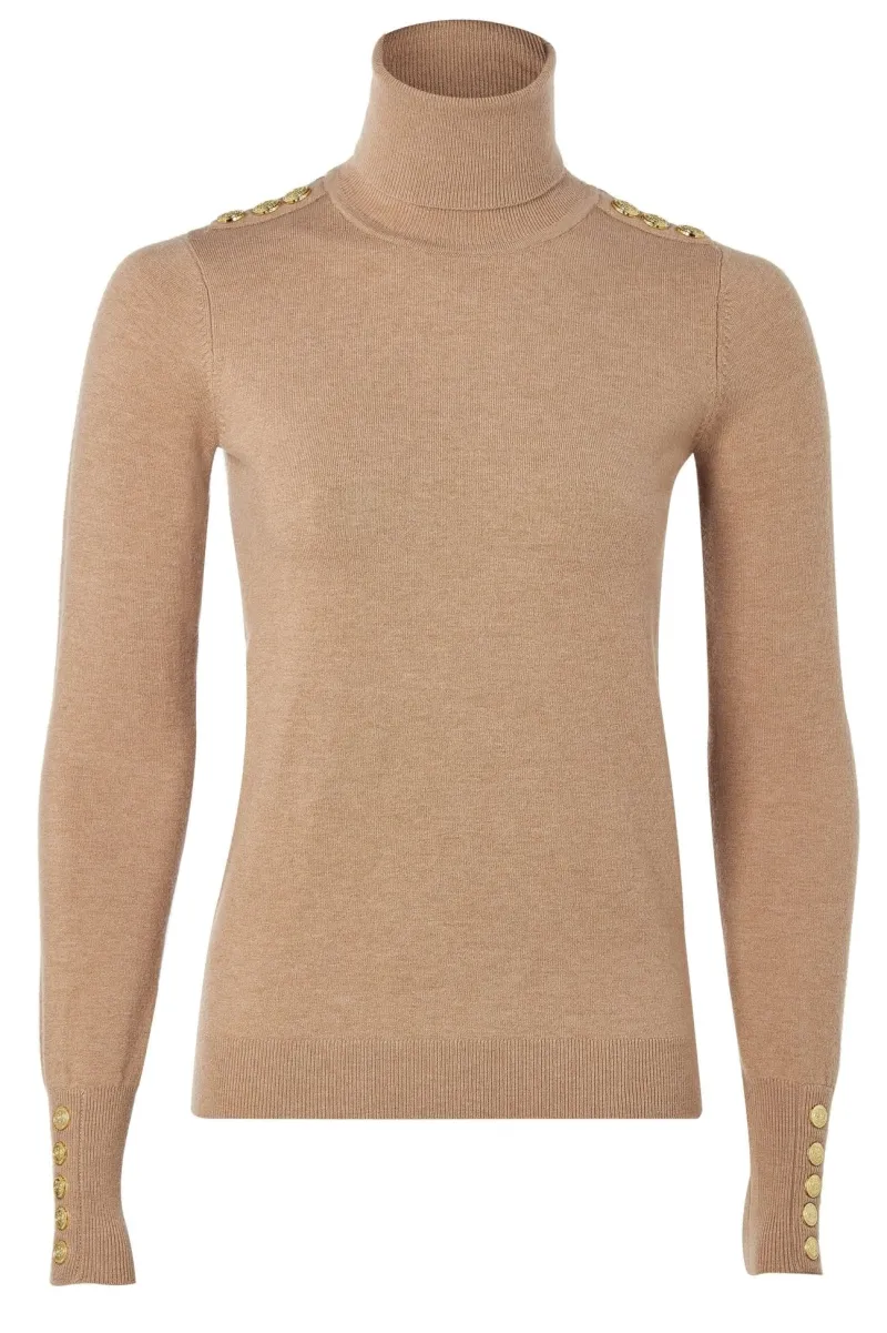 Holland Cooper Sweaters & Jumpers|Shirts & Tops<Buttoned Knit Roll Neck