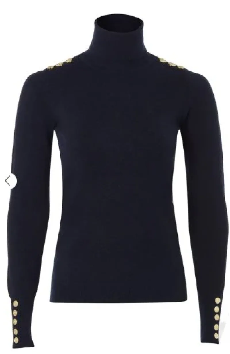 Holland Cooper Sweaters & Jumpers|Shirts & Tops<Buttoned Knit Roll Neck