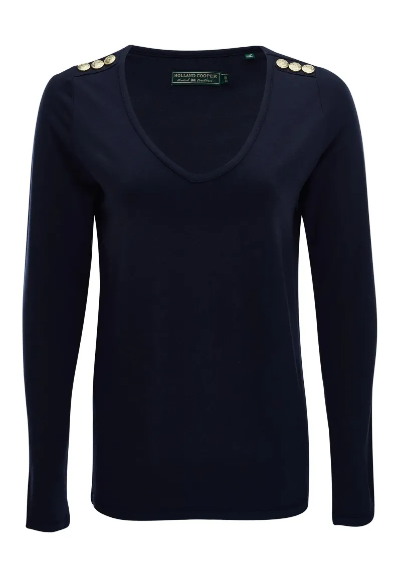 Holland Cooper Tops & T-shirts|Shirts & Tops<Long Sleeve V-Neck Tee