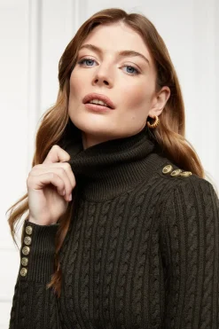 Holland Cooper Sweaters & Jumpers|Sweaters & Jumpers<Women's Seattle Roll Neck Cable Knit Jumper