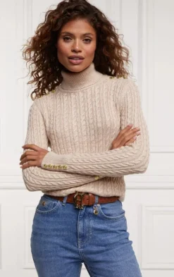 Holland Cooper Sweaters & Jumpers|Sweaters & Jumpers<Women's Seattle Roll Neck Cable Knit Jumper