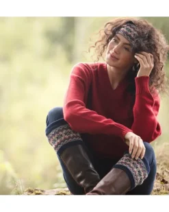 House of Cheviot /John Mills Socks<House of Cheviot Lady Fairisle Sock Navy