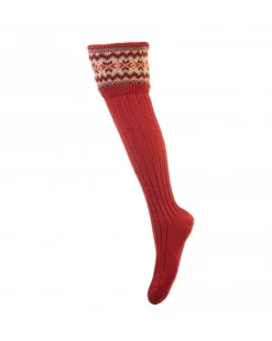 House Of Cheviot Shooting Accessories|Shooting Accessories<Lady Fairisle Sock Chestnut