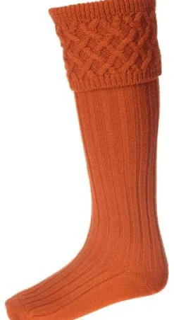 House of Cheviot /John Mills Socks|Socks<House Of Cheviot Men's Rannoch Sock Burnt Orange