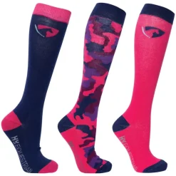 Hy equestrian Socks|Socks<DynaForce Socks (Pack of 3) Pacific/Grey