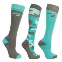 Hy equestrian Socks|Socks<DynaForce Socks (Pack of 3) Pacific/Grey