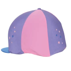Hy Riding Hat Accessories<Zeddy Three Tone Lycra Hat Silk Flamingo Pink/Turquiose/Cobalt Blue