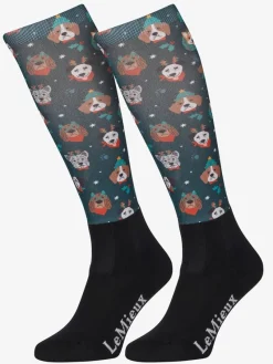 LeMieux Socks|Socks<Footsie Socks - Christmas Dogs