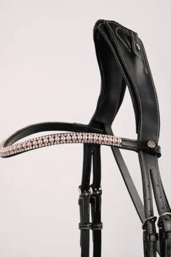 Montar Bridle Parts<Soft Pink Swarovski Pearl Curved Browband