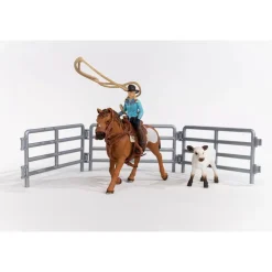 Schleich Toys<Farm World Cowgirl Team Roping Fun