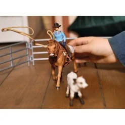 Schleich Toys<Farm World Cowgirl Team Roping Fun